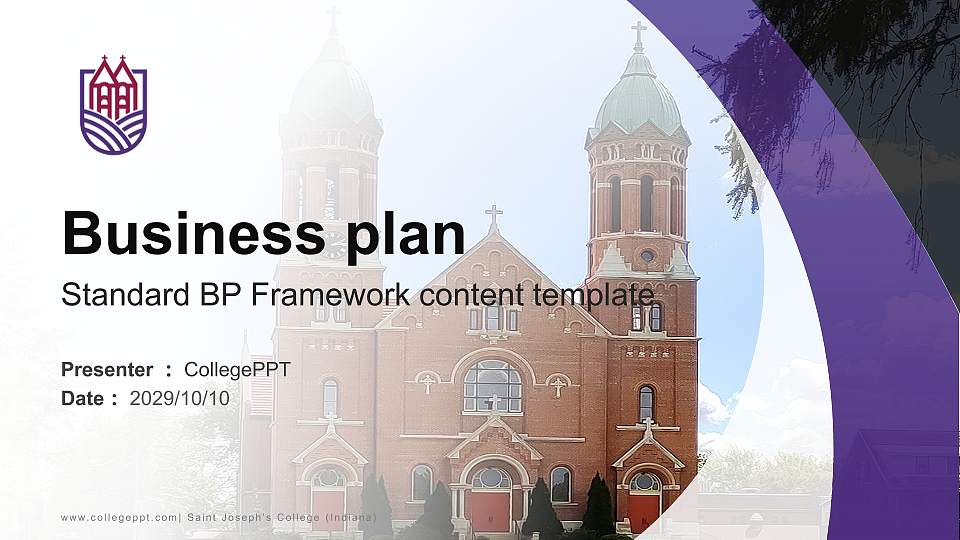 Saint Joseph’s College (Indiana) Competition/Entrepreneurship Contest PPT Template16:9 ratio PPT effect preview image