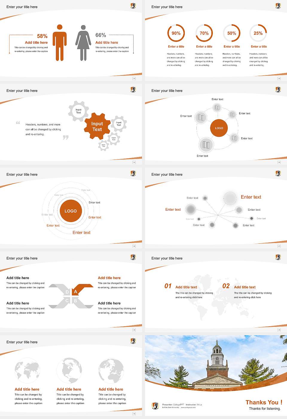 Buffalo State University Course/Courseware Creation PPT Template16:9 ratio PPT effect preview image4