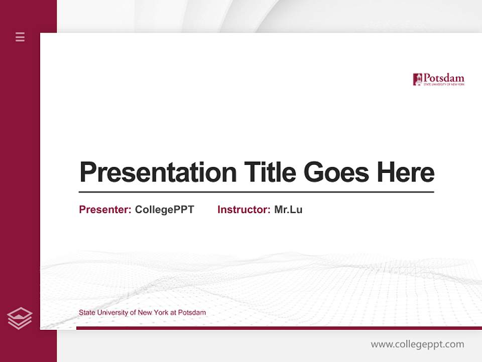 State University of New York at Potsdam Thesis Proposal/Graduation Defense PPT Template4:3 ratio PPT effect preview image5