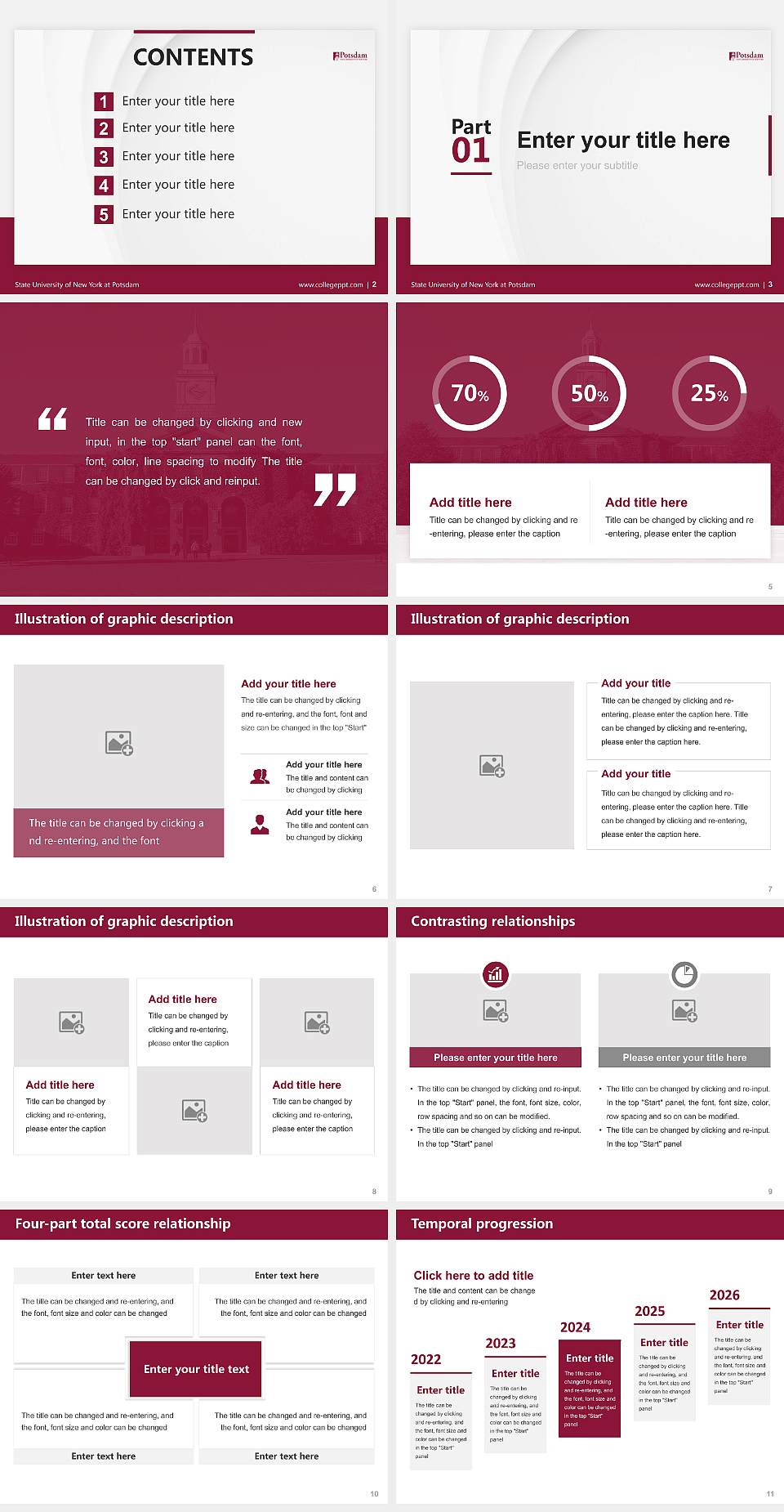 State University of New York at Potsdam Thesis Proposal/Graduation Defense PPT Template4:3 ratio PPT effect preview image2