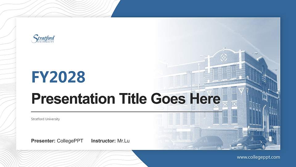 Stratford University Academic Presentation/Research Findings Report PPT Template16:9 ratio PPT effect preview image1