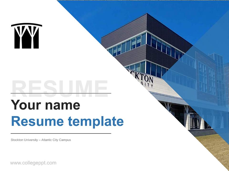 Stockton University – Atlantic City Campus Resume PPT Template4:3 ratio PPT effect preview image5