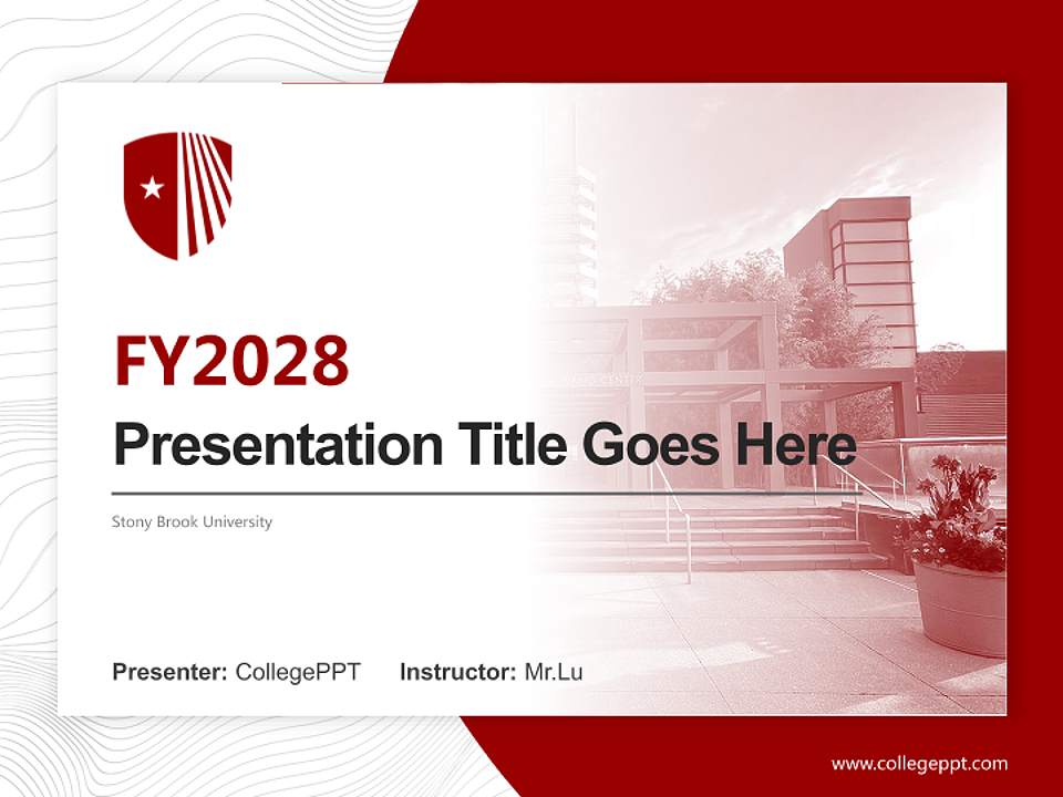 Stony Brook University Academic Presentation/Research Findings Report PPT Template4:3 ratio PPT effect preview image5