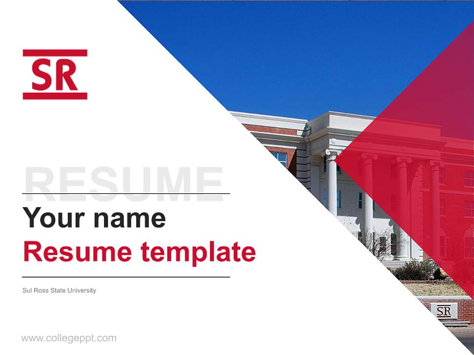 Sul Ross State University Resume PPT Template4:3 ratio PPT effect preview image5