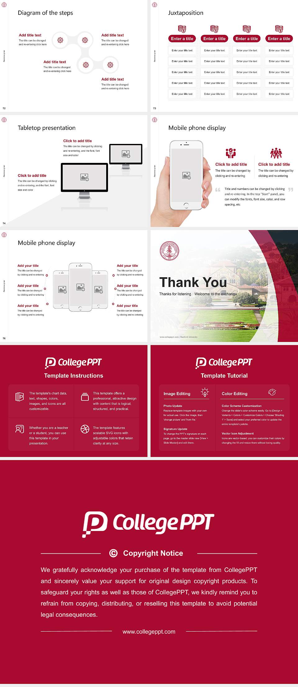 Stanford University Competition/Entrepreneurship Contest PPT Template4:3 ratio PPT effect preview image9