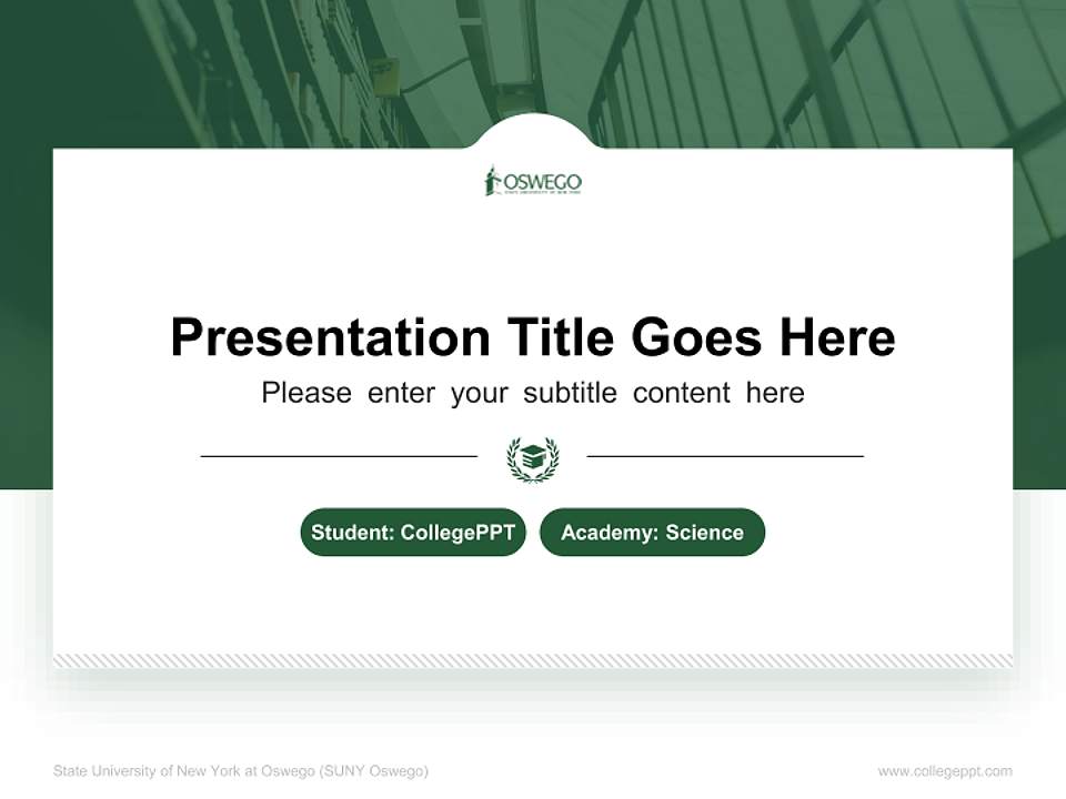 State University of New York at Oswego (SUNY Oswego) National Scholarship Defense PPT Template4:3 ratio PPT effect preview image4