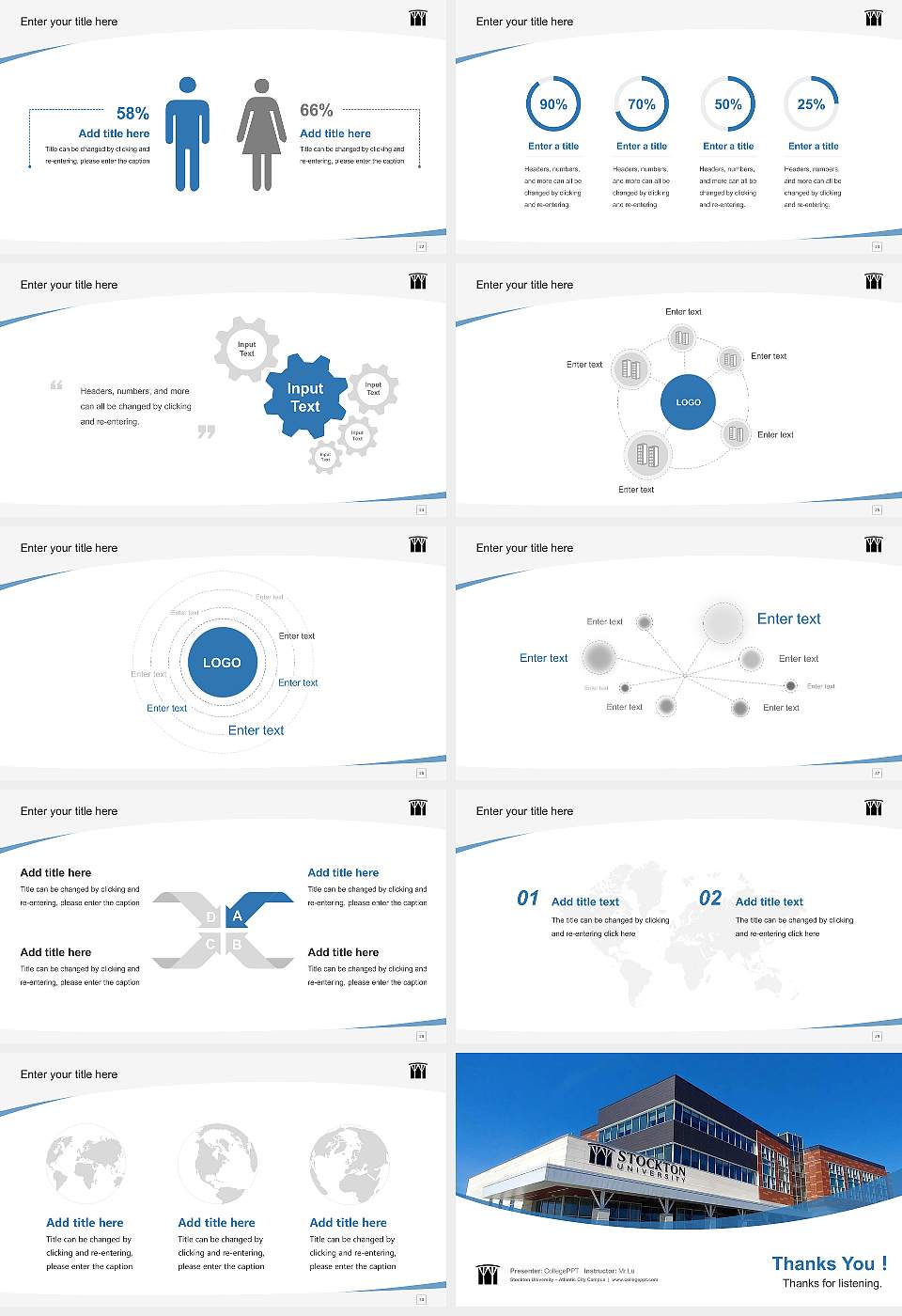 Stockton University – Atlantic City Campus Course/Courseware Creation PPT Template16:9 ratio PPT effect preview image4