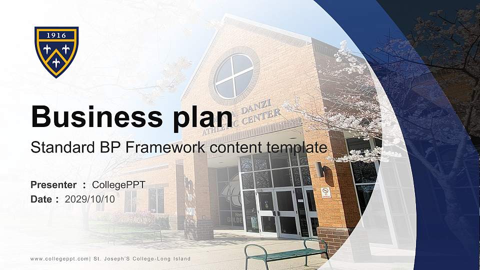 St. Joseph’S College-Long Island Competition/Entrepreneurship Contest PPT Template16:9 ratio PPT effect preview image