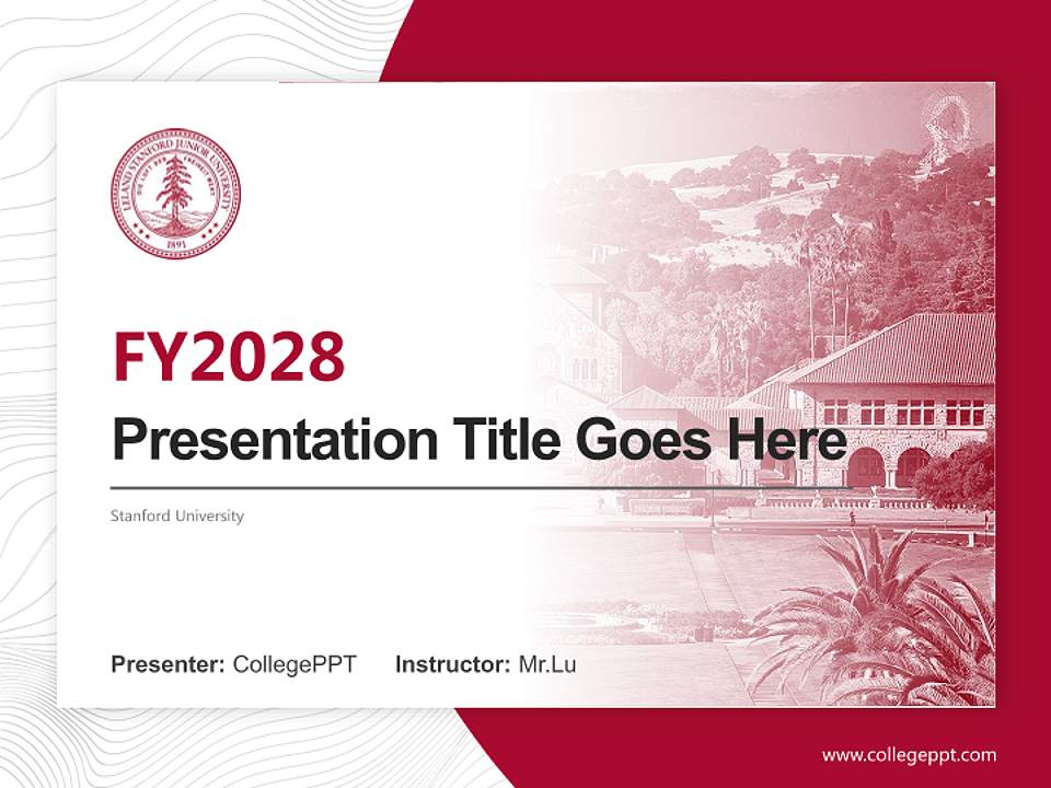 Stanford University Academic Presentation/Research Findings Report PPT Template4:3 ratio PPT effect preview image5