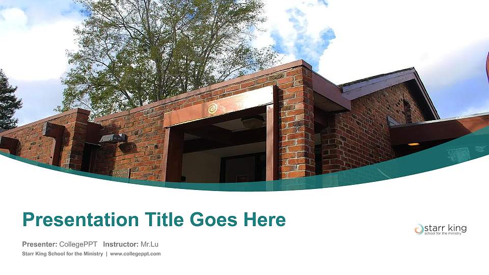 Starr King School for the Ministry Course/Courseware Creation PPT Template16:9 ratio PPT effect preview image