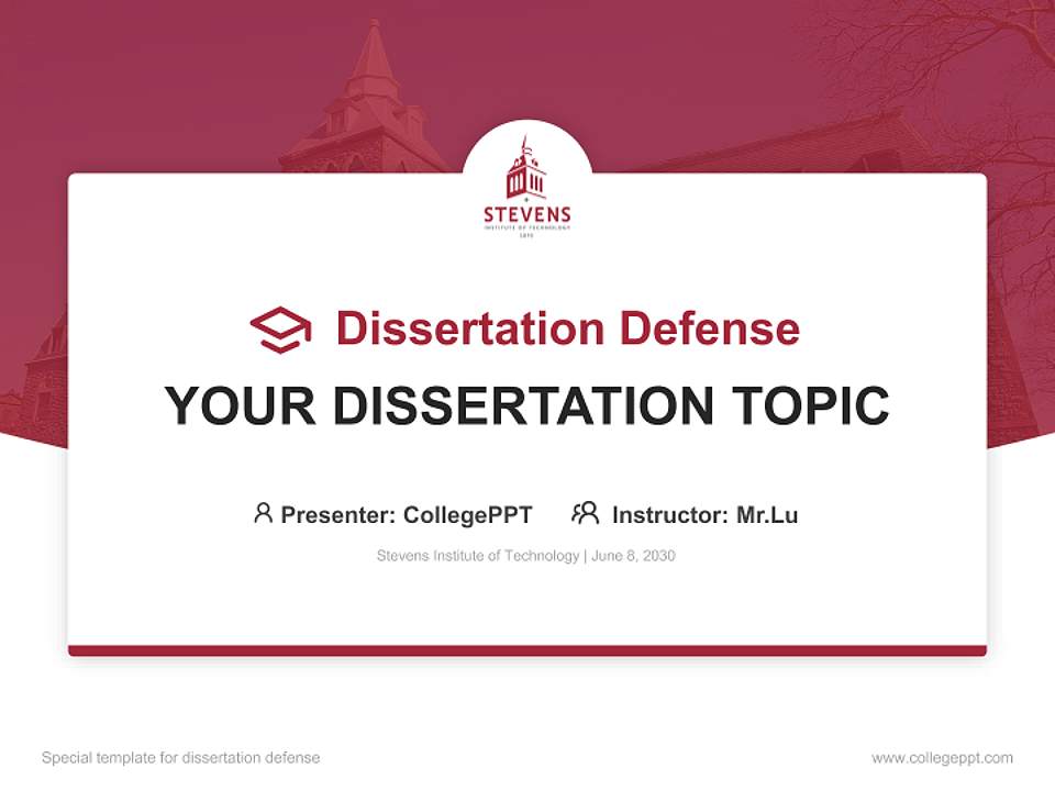 Stevens Institute of Technology Graduation Thesis Defense PPT Template4:3 ratio PPT effect preview image7