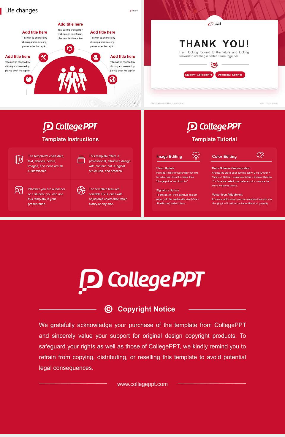 State University of New York Cortland National Scholarship Defense PPT Template4:3 ratio PPT effect preview image4
