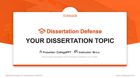 Suny College of Agriculture and Technology at Cobleskill Graduation Thesis Defense PPT Template