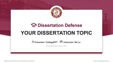 Stephens College Graduation Thesis Defense PPT Template