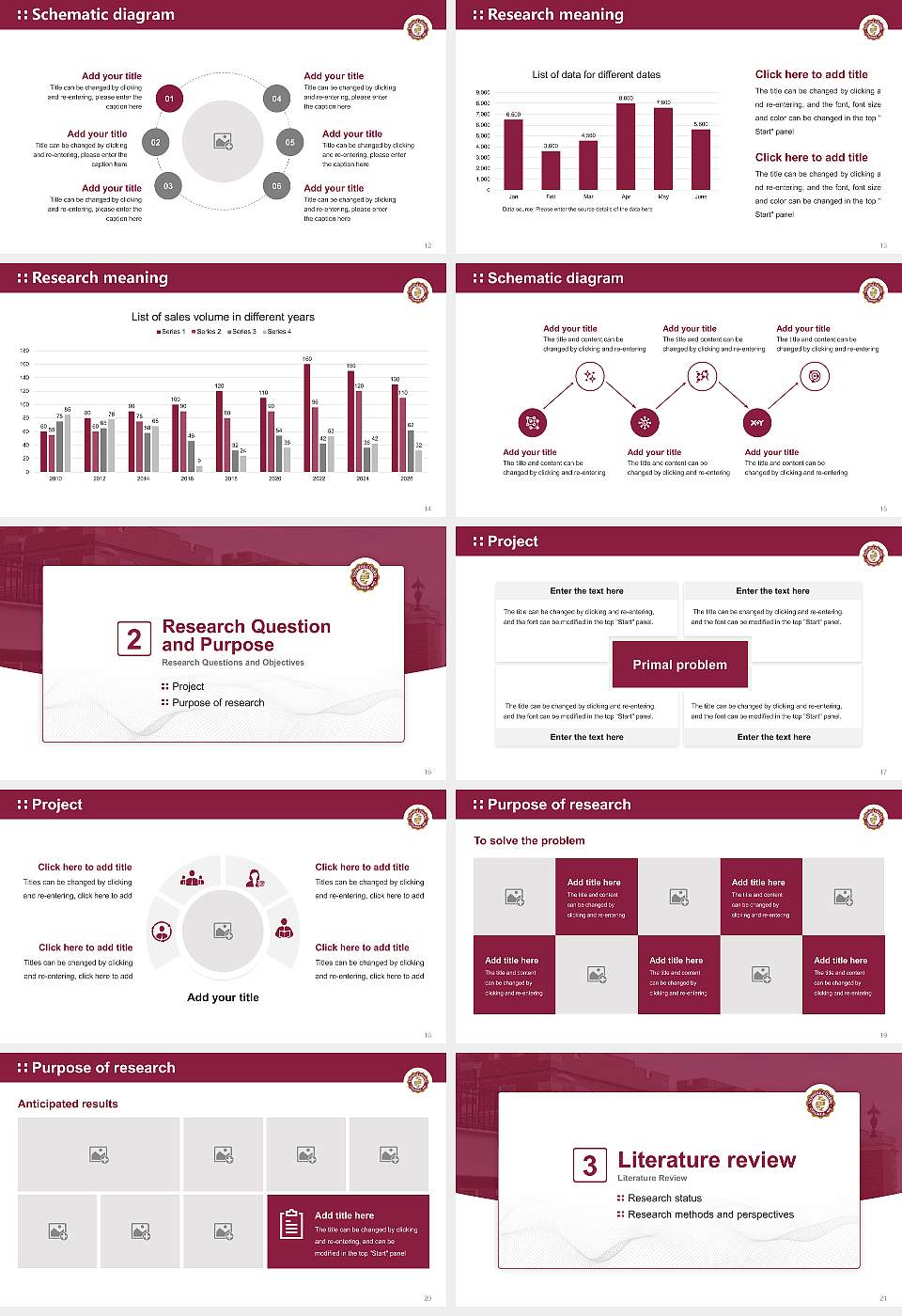 Stephens College Graduation Thesis Defense PPT Template16:9 ratio PPT effect preview image3