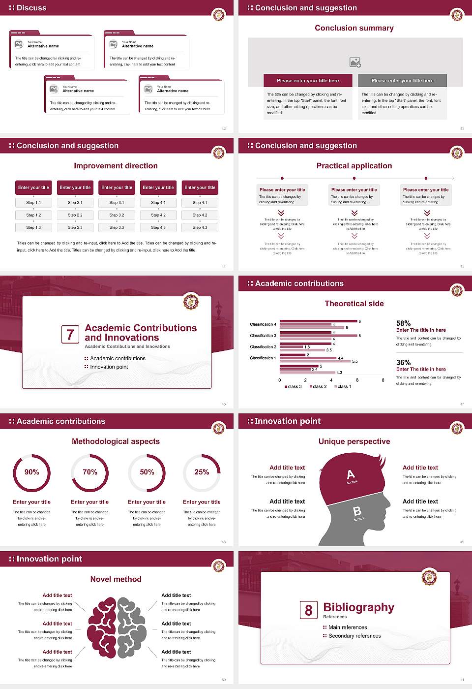 Stephens College Graduation Thesis Defense PPT Template16:9 ratio PPT effect preview image6