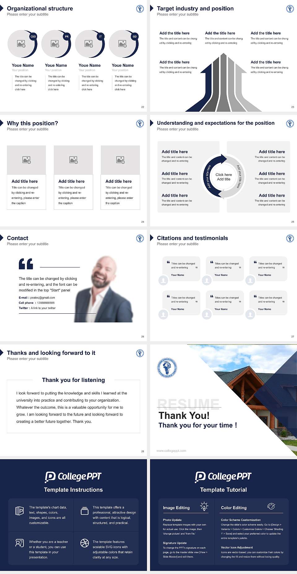 Stone Child College Resume PPT Template4:3 ratio PPT effect preview image4