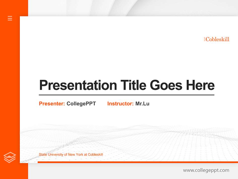 State University of New York at Cobleskill Thesis Proposal/Graduation Defense PPT Template4:3 ratio PPT effect preview image5