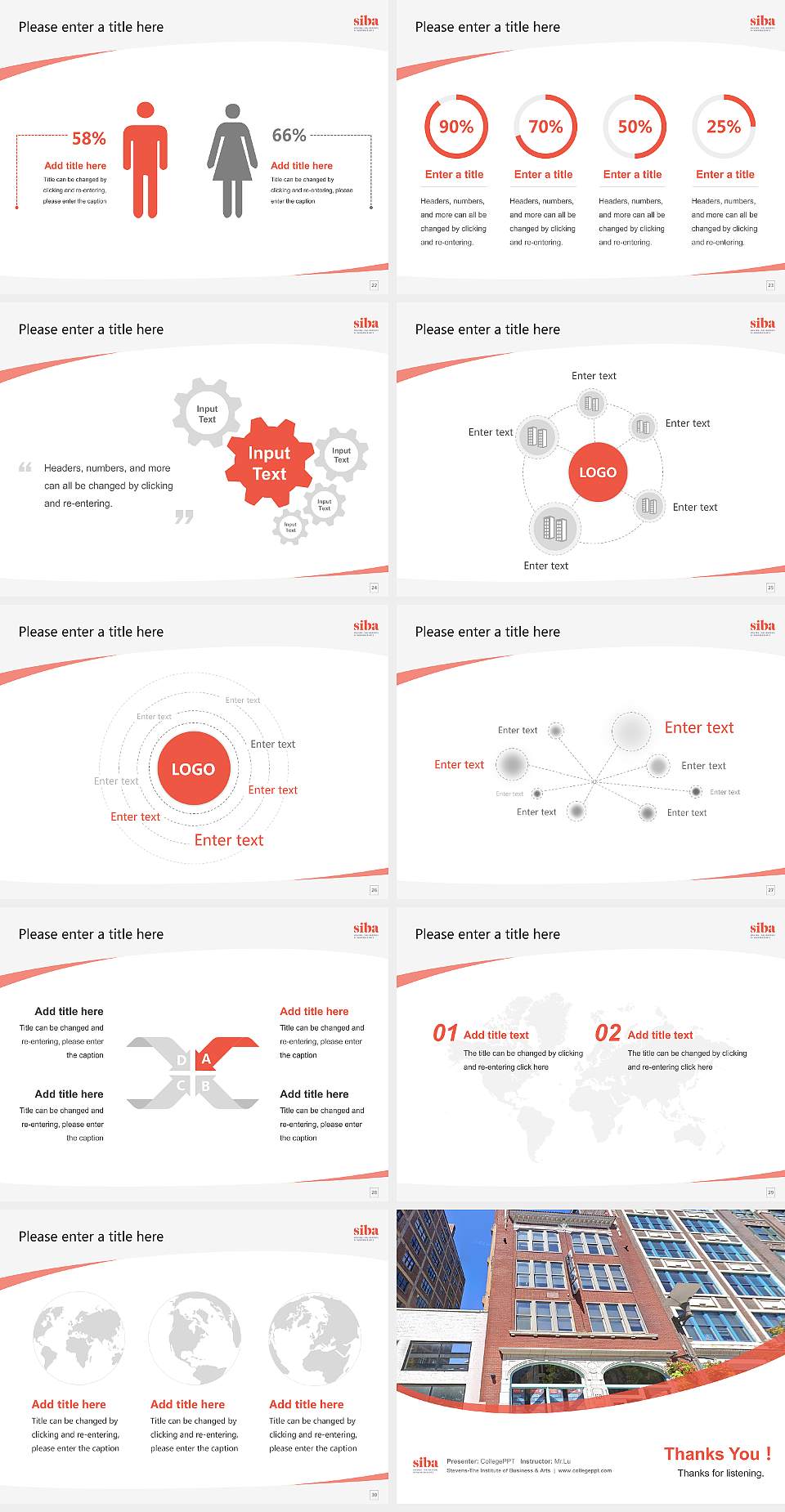 Stevens-The Institute of Business & Arts Course/Courseware Creation PPT Template4:3 ratio PPT effect preview image4