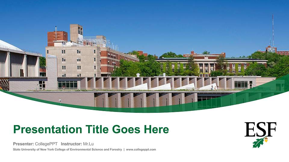 State University of New York College of Environmental Science and Forestry Course/Courseware Creation PPT Template16:9 ratio PPT effect preview image