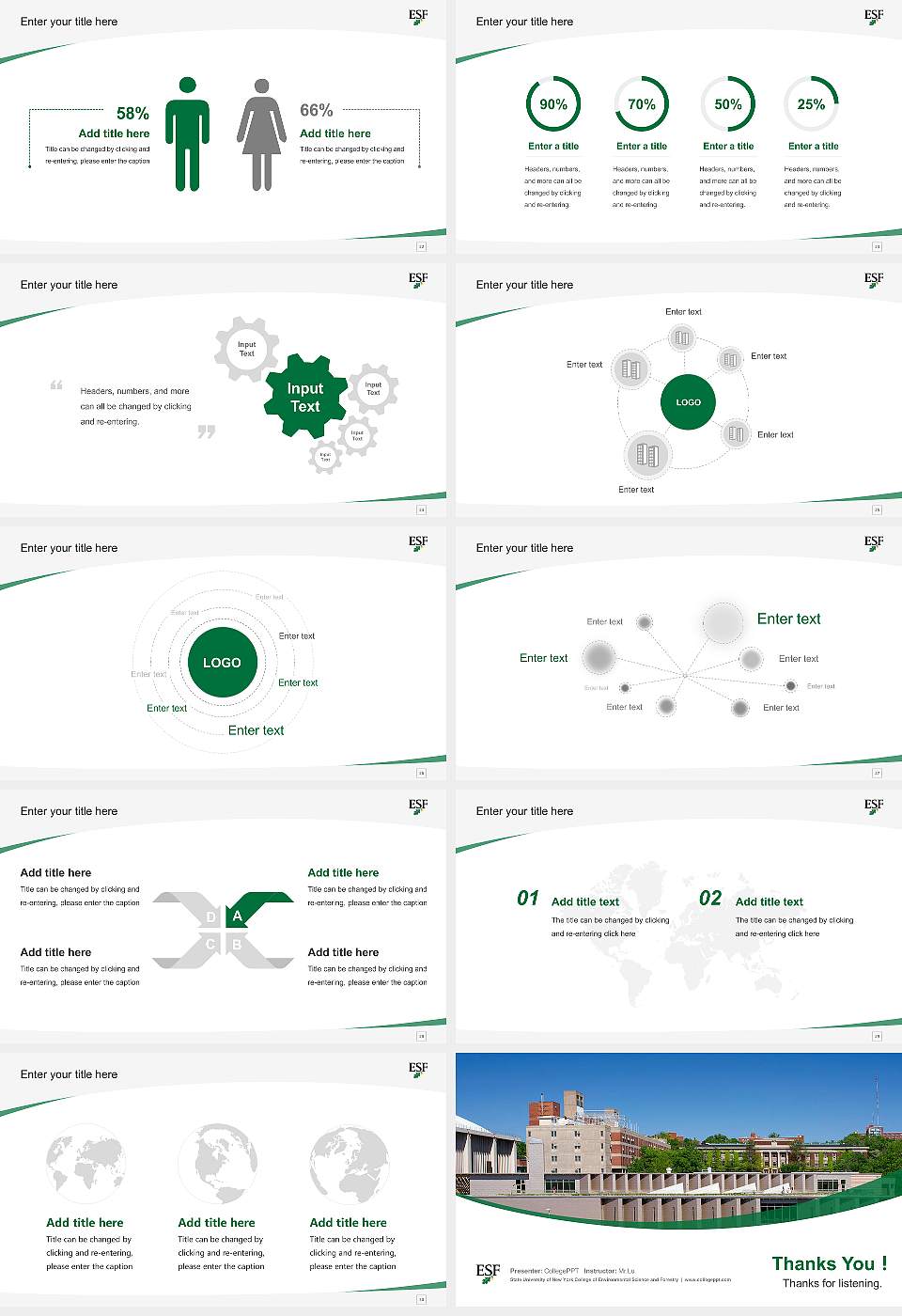 State University of New York College of Environmental Science and Forestry Course/Courseware Creation PPT Template16:9 ratio PPT effect preview image4
