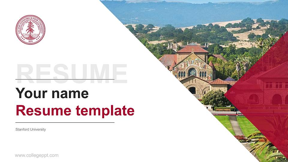 Stanford University Resume PPT Template16:9 ratio PPT effect preview image