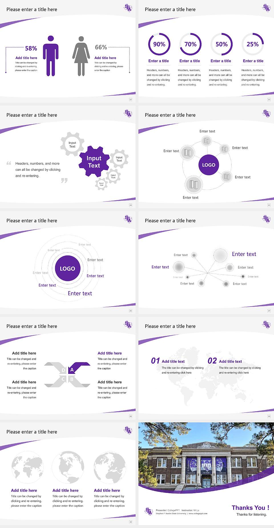Stephen F Austin State University Course/Courseware Creation PPT Template4:3 ratio PPT effect preview image4