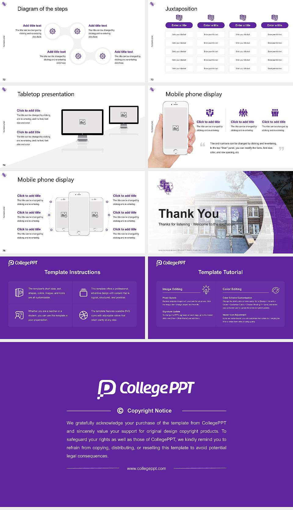 Stephen F Austin State University Competition/Entrepreneurship Contest PPT Template16:9 ratio PPT effect preview image9