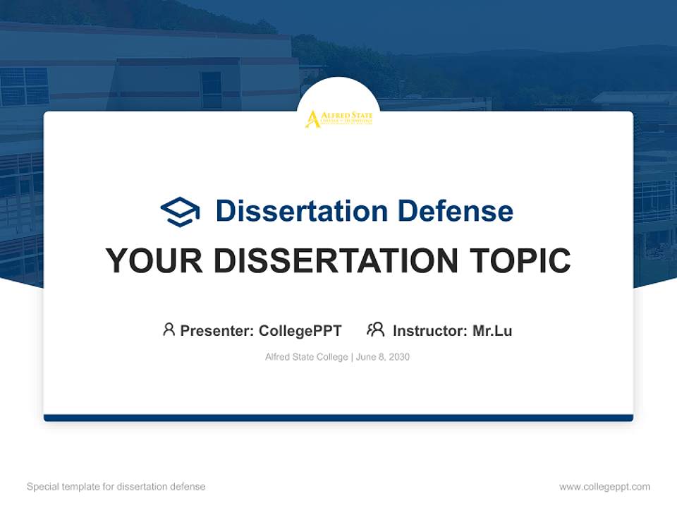 Alfred State College Graduation Thesis Defense PPT Template4:3 ratio PPT effect preview image7