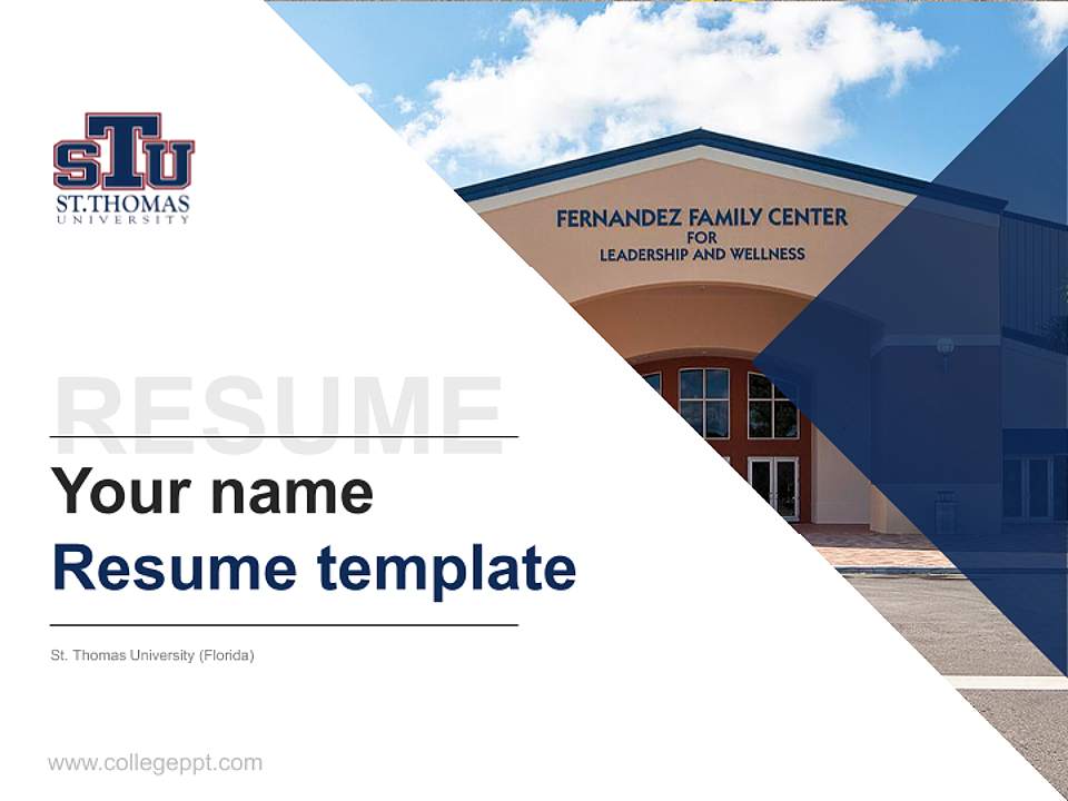 St. Thomas University (Florida) Resume PPT Template4:3 ratio PPT effect preview image5