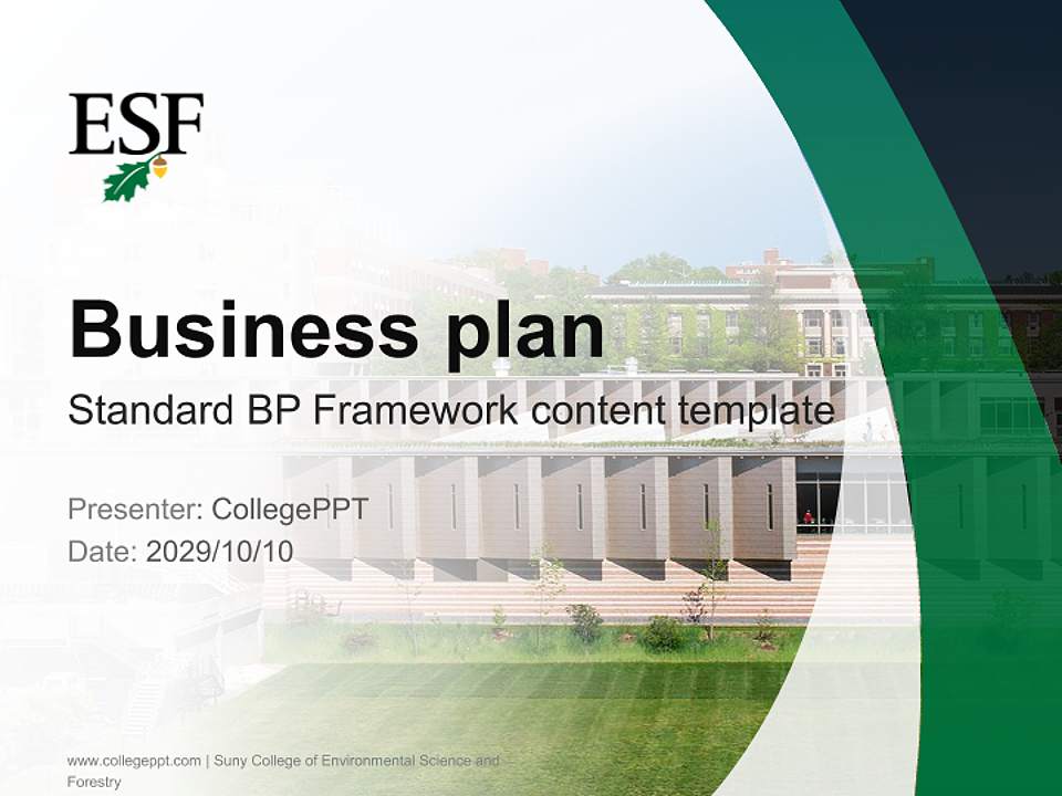 Suny College of Environmental Science and Forestry Competition/Entrepreneurship Contest PPT Template4:3 ratio PPT effect preview image9