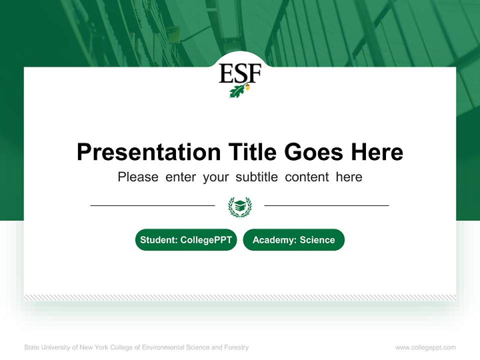 State University of New York College of Environmental Science and Forestry National Scholarship Defense PPT Template4:3 ratio PPT effect preview image4