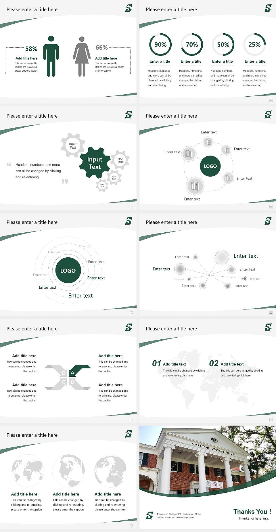 Stetson University Course/Courseware Creation PPT Template4:3 ratio PPT effect preview image4