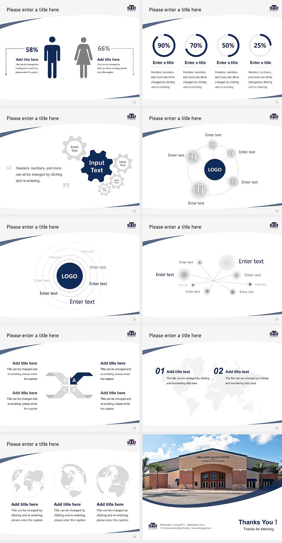 St. Thomas University (Florida) Course/Courseware Creation PPT Template4:3 ratio PPT effect preview image4
