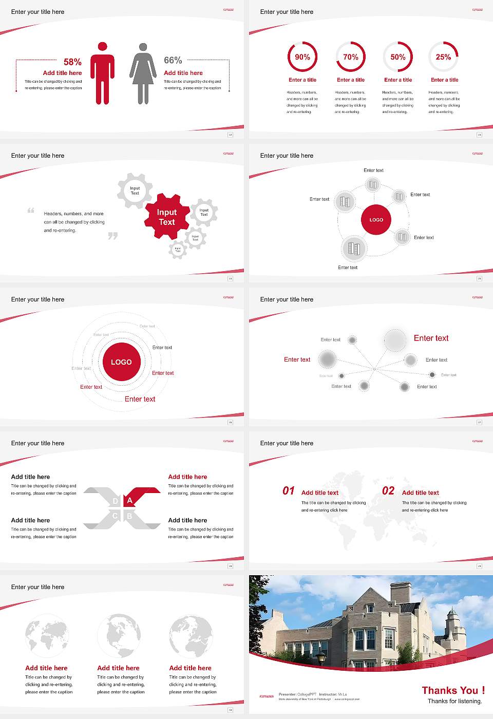 State University of New York at Plattsburgh Course/Courseware Creation PPT Template16:9 ratio PPT effect preview image4