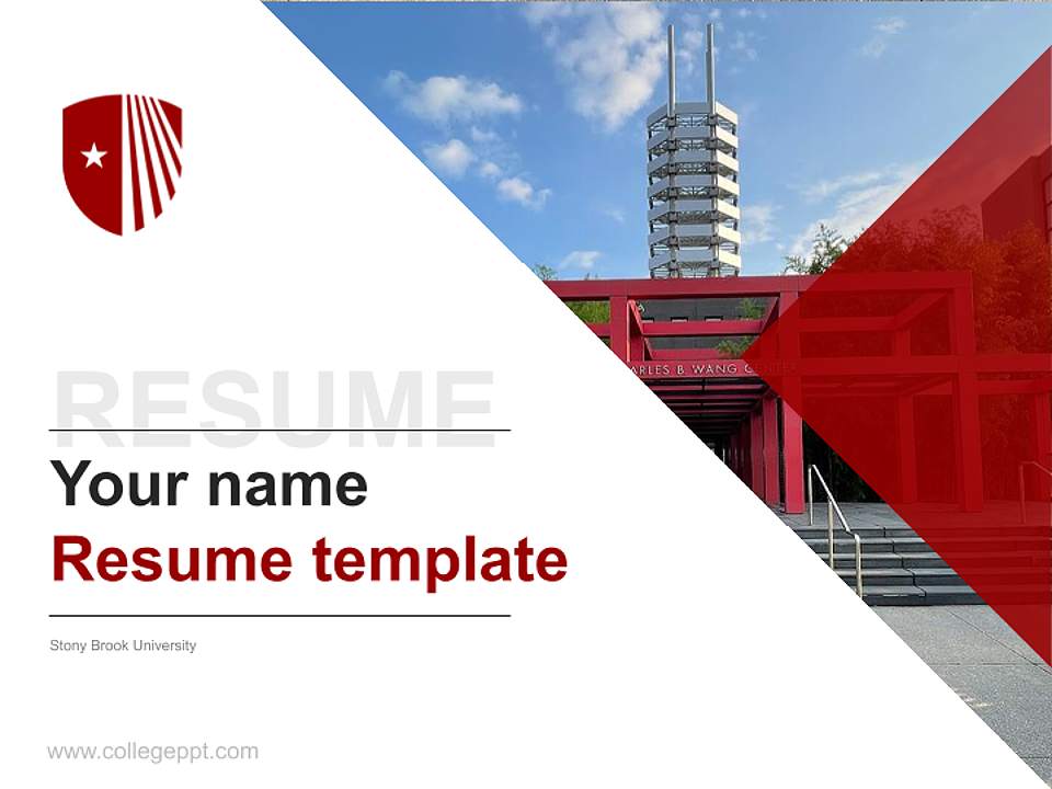 Stony Brook University Resume PPT Template4:3 ratio PPT effect preview image5