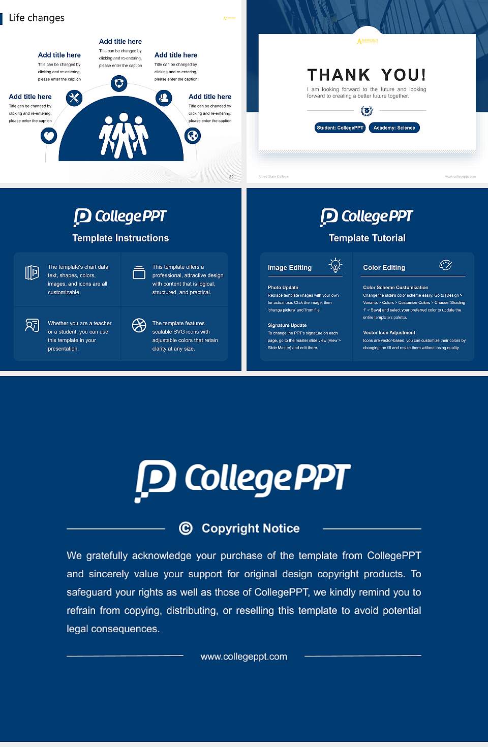 Alfred State College National Scholarship Defense PPT Template4:3 ratio PPT effect preview image4