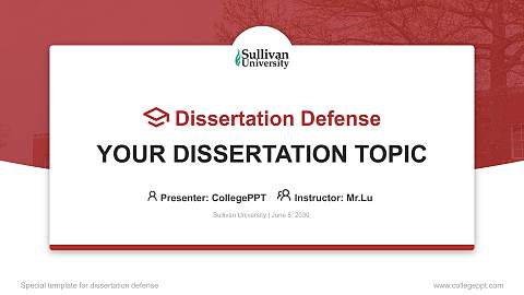 Sullivan University Graduation Thesis Defense PPT Template
