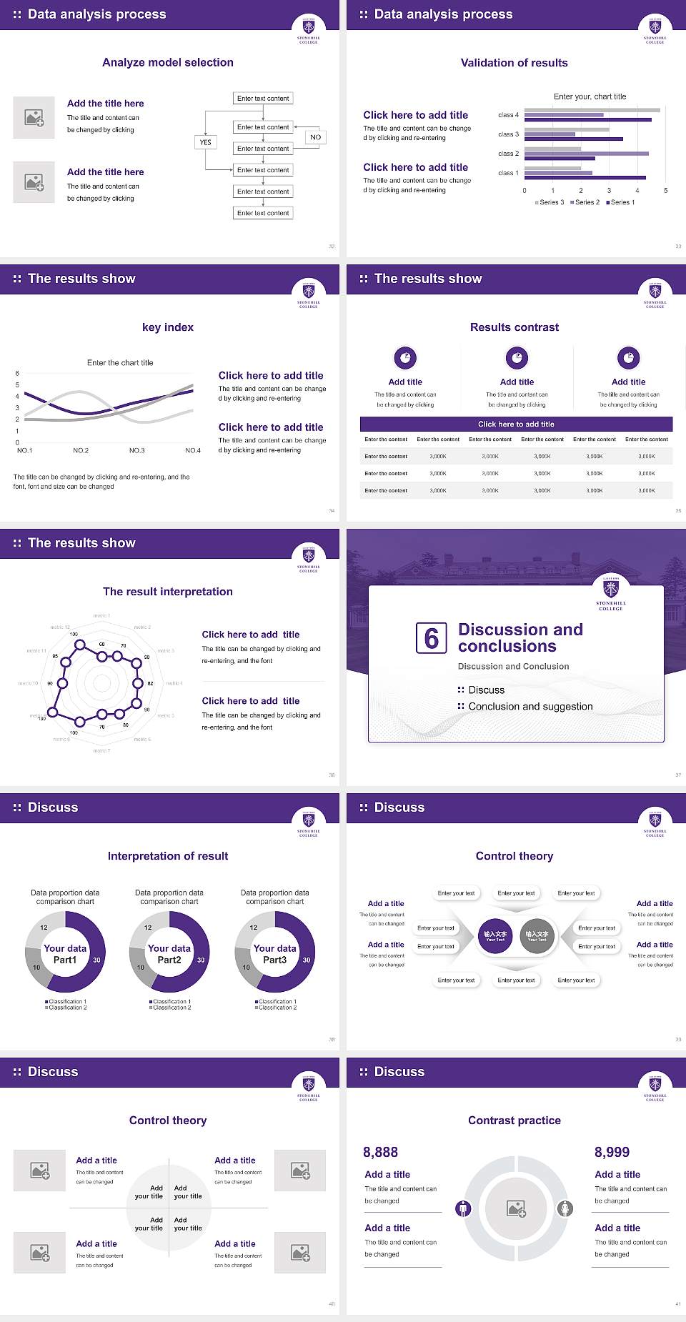 Stonehill College Graduation Thesis Defense PPT Template4:3 ratio PPT effect preview image5