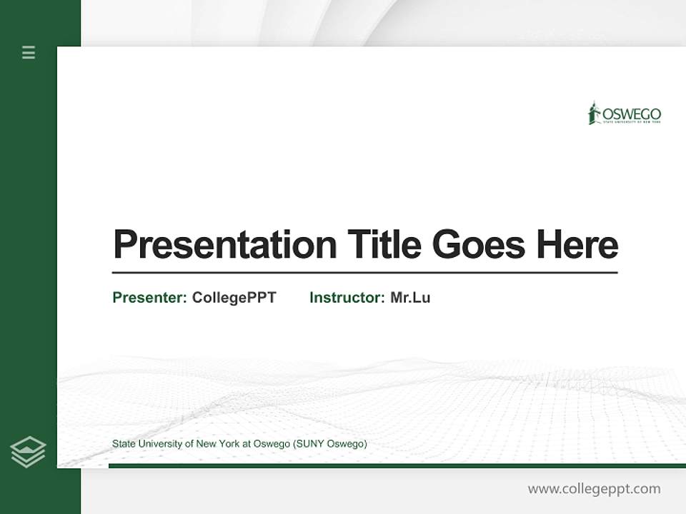 State University of New York at Oswego (SUNY Oswego) Thesis Proposal/Graduation Defense PPT Template4:3 ratio PPT effect preview image5