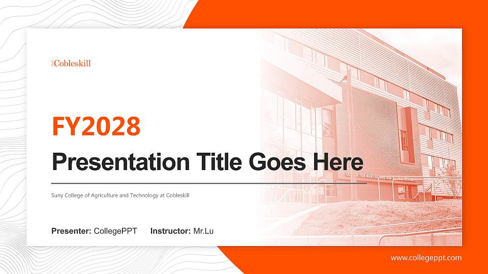 Suny College of Agriculture and Technology at Cobleskill Academic Presentation/Research Findings Report PPT Template16:9 ratio PPT effect preview image