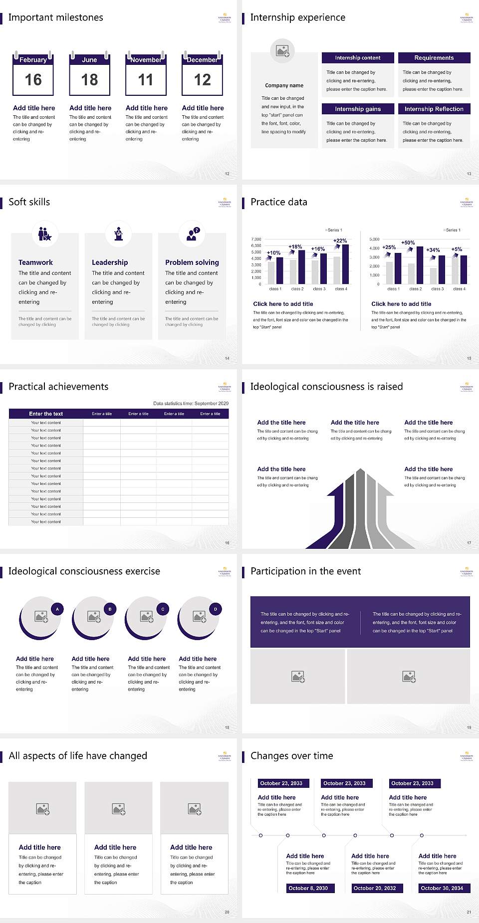 Suny at Albany National Scholarship Defense PPT Template4:3 ratio PPT effect preview image3
