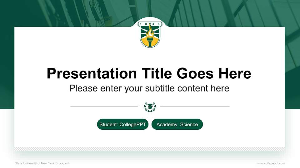 State University of New York Brockport National Scholarship Defense PPT Template16:9 ratio PPT effect preview image