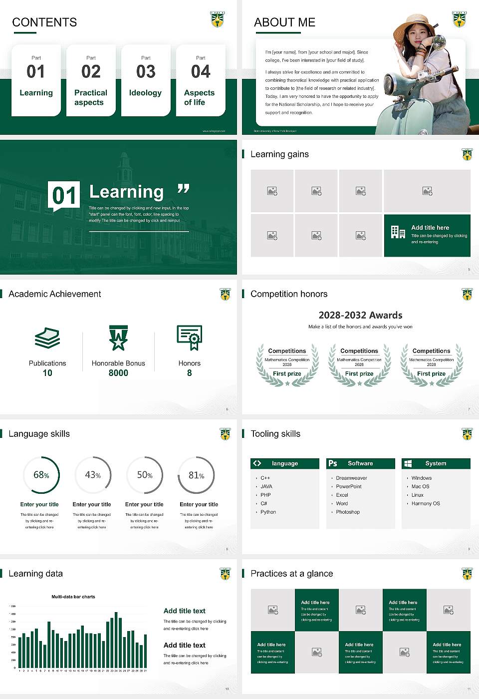 State University of New York Brockport National Scholarship Defense PPT Template16:9 ratio PPT effect preview image2