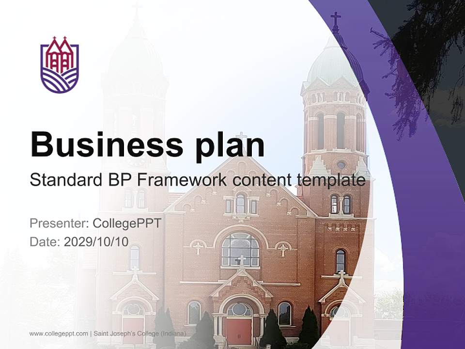 Saint Joseph’s College (Indiana) Competition/Entrepreneurship Contest PPT Template4:3 ratio PPT effect preview image9