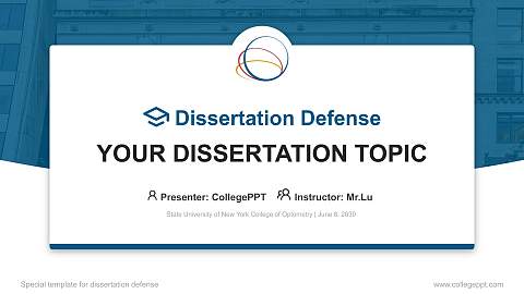 State University of New York College of Optometry Graduation Thesis Defense PPT Template