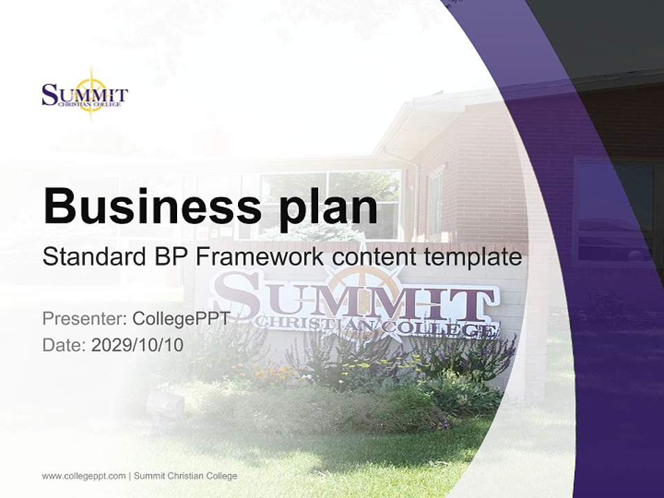 Summit Christian College Competition/Entrepreneurship Contest PPT Template4:3 ratio PPT effect preview image9