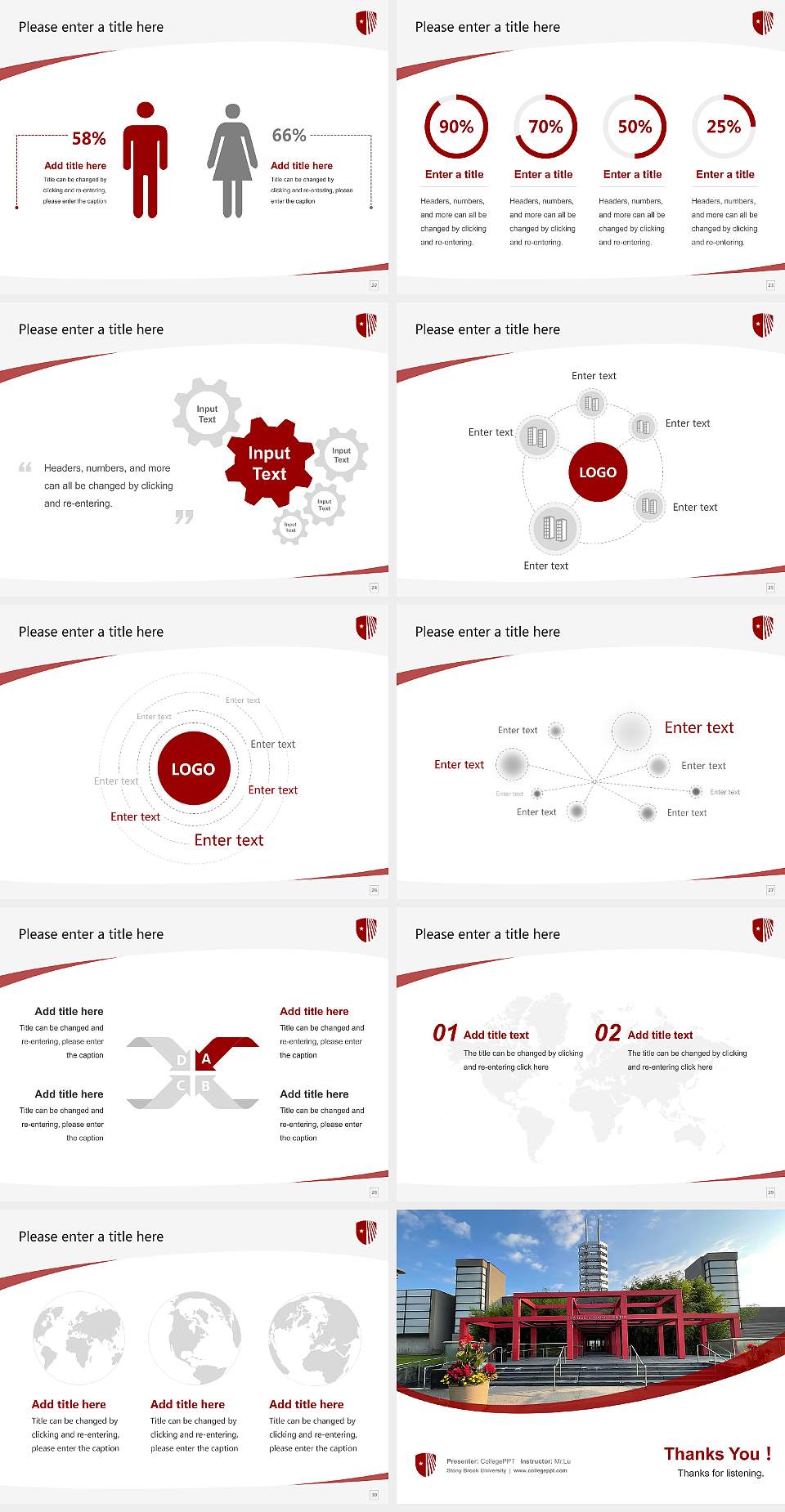 Stony Brook University Course/Courseware Creation PPT Template4:3 ratio PPT effect preview image4