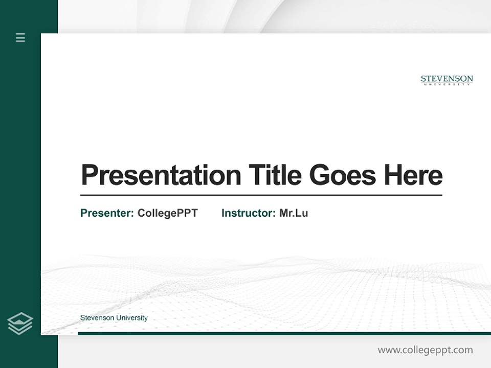Stevenson University Thesis Proposal/Graduation Defense PPT Template4:3 ratio PPT effect preview image5