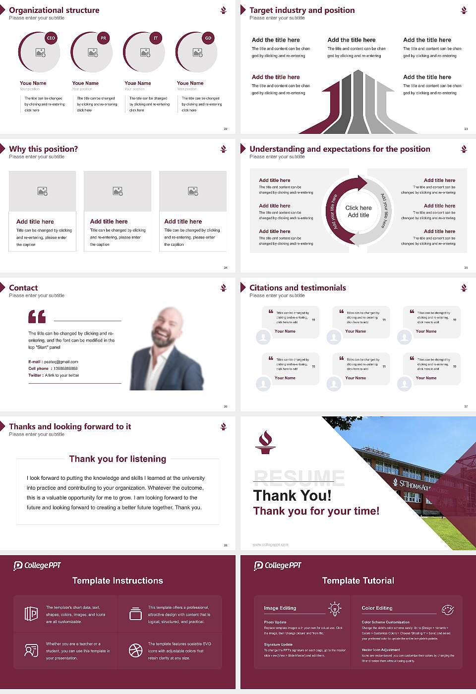 St. Thomas Aquinas College Resume PPT Template16:9 ratio PPT effect preview image4